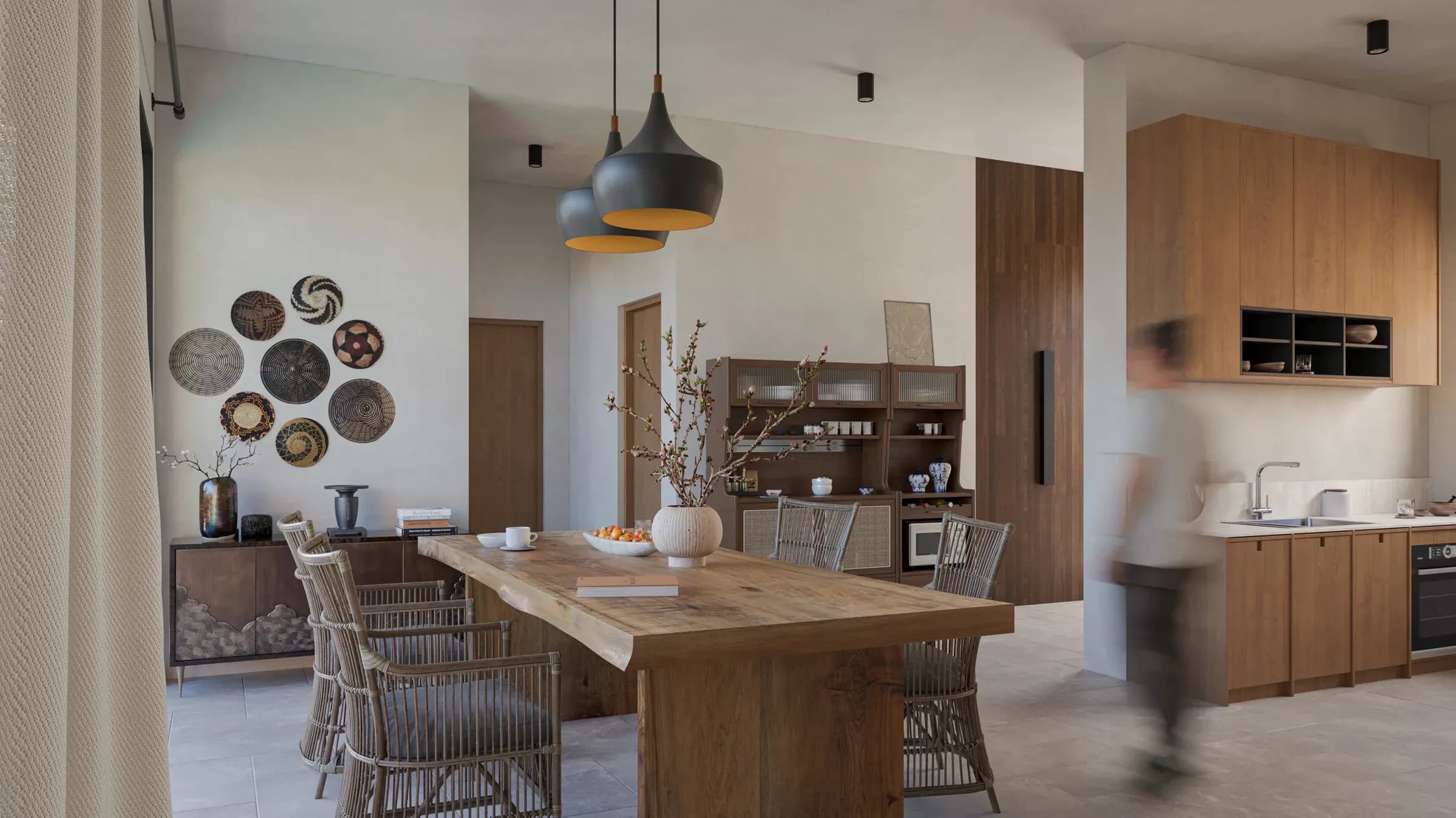 Villa Corner, perspective 3D de la salle à manger et de la cuisine