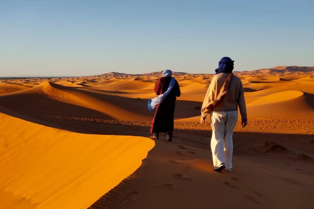 Merzouga Wild Bivouac (Max. 4 Personen) – 10h Kameltrekking + Guide + Lagerfeuer + Mahlzeiten + Kostenloses Sandboarding + 4x4-Unterstützung - 5