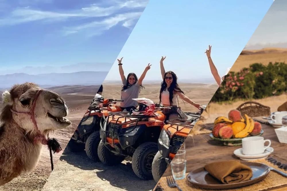 Agafay Wüstenerlebnis – Kamelritt + Quad + Mittagessen